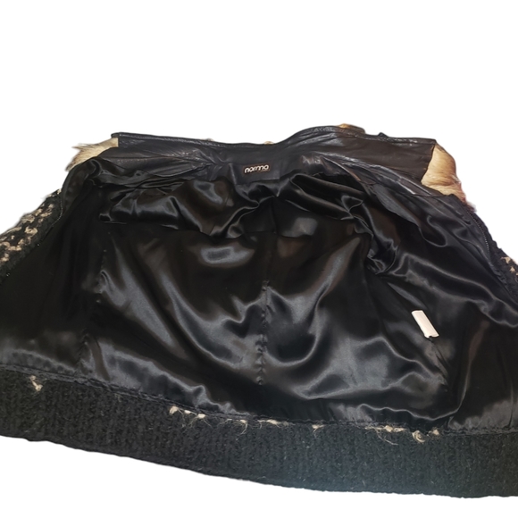 NORMA Canada Vintage 1980's Fur Patchwork Art Knit Sweater Jacket mixed media - Picture 4 of 12